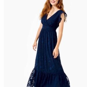 Lilly Pulitzer Deep Blue Lace Maxi Dress